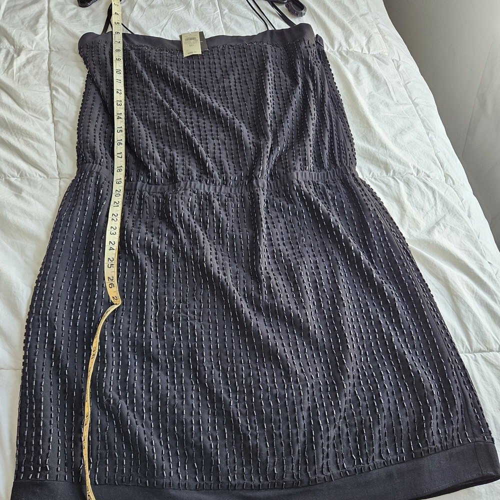 Ann Taylor Elegant Black Seed Beaded Petite Dress